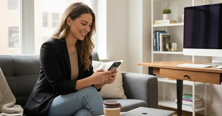 Person checking smartphone